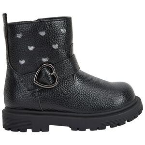 Bottines effet cuir à boucle et motif cœurs pour bébé fille 