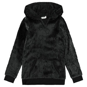 Sweat à capuche en sherpa avec motif en relief 