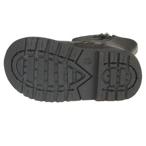 Bottines noires avec rivets à double boucle et zip 