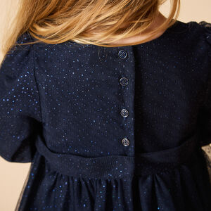 Robe de fête manches longues en tulle pailleté pour bébé fille 