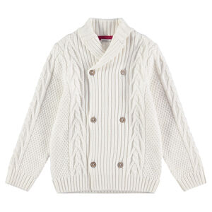 Gilet en maille épaisse avec boutons imitation coco 