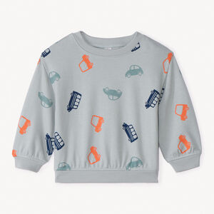 Sweat molleton oversize imprimé véhicules pour bébé garçon 