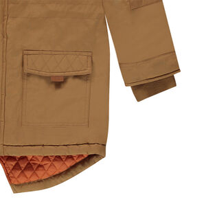 Parka en twill avec capuche amovible doublée sherpa 