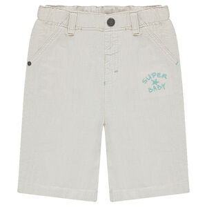 Bermuda en coton fantaisie à taille élastiquée 