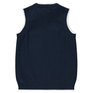 Pull en tricot sans manches avec poche fantaisie 