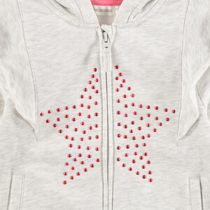 Gilet à capuche en molleton avec motif en relief 