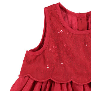 Robe de fête rouge effet 2 en 1 avec sequins 