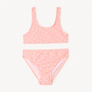 Maillot de bain 2 pièces à pois brassière + culotte fille 