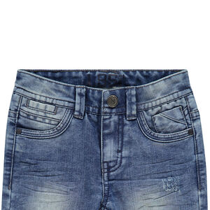 Junior - Jeans droit effet used et crinkle 