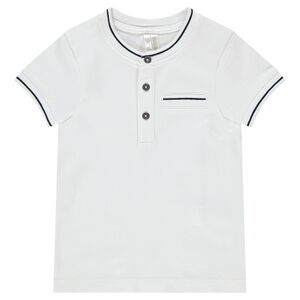 Polo en coton organique avec poche passepoilée 