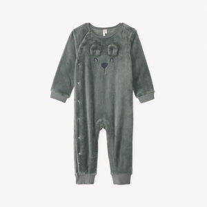 Surpyjama uni en sherpa avec ourson ludique pour bébé 