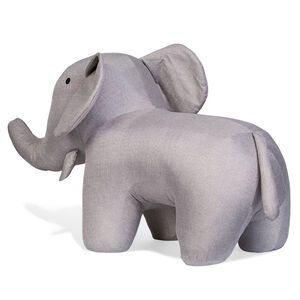 Grande peluche Éléphant 48cm Lin Gris 