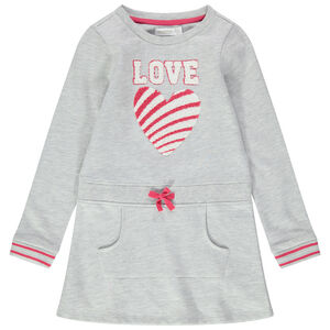 Robe en molleton avec inscription en bouclette 