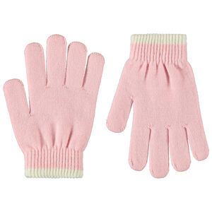 Gants en tricot uni fille 