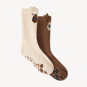 Lot de 2 chaussettes hautes garçon sherpa antidérapantes 