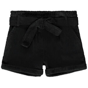 Short en velours côtelé avec ceinture à nouer amovible fille 