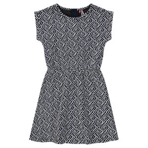 Robe manches courtes à motif jacquard 