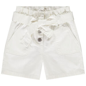 Short paperbag en twill avec ceinture à nouer fille 