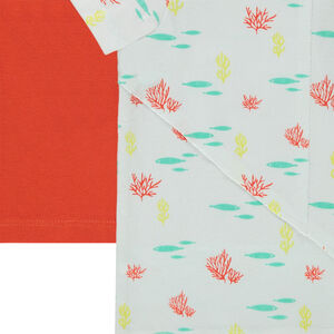 Lot de 2 tee-shirts manches courtes uni / imprimé all-over 