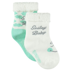 Lot de 2 paires de chaussettes assorties motif Smiley Baby 
