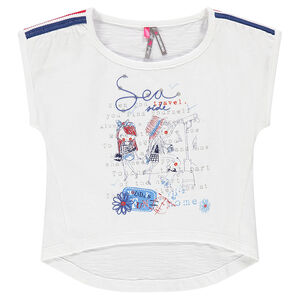 Tee-shirt court manches courtes printé 