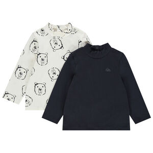 Lot de 2 sous-pulls en coton col cheminée 
