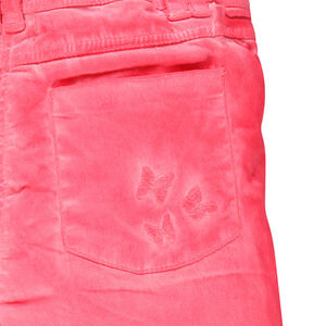 Corsaire en twill corail effet délavé 