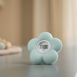 Thermomètre étanche forme fleur - Vert Mint  