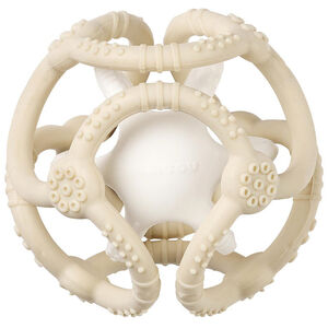 Anneau de dentition - Set 2 balles emboitable - Silicone - Argile/Blanc  