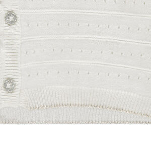 Gilet en tricot fantaisie avec liseré doré 