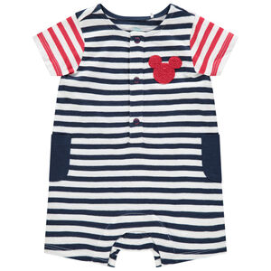 Combinaison courte à rayures badge Mickey Disney 