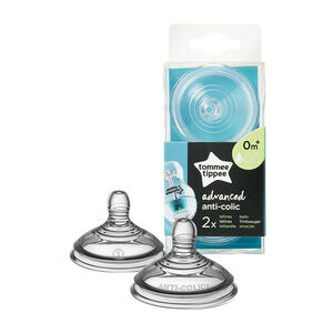Lot de 2 tétines anti-colique avancé 0m+ - Débit lent 