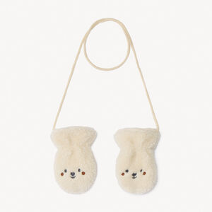 Moufles en sherpa à broderie fantaisie pour bébé 