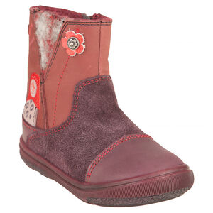 Bottines en cuir avec fleur et poupée russe 