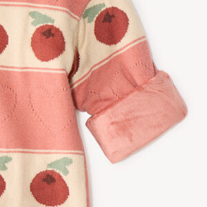 Pull jacquard doublé en velours bébé fille motif baies 