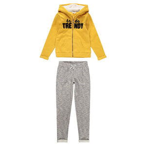 Junior - Jogging en molleton avec message en sequins et bouclette 