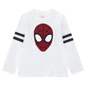 Tee-shirt manches longues en jersey avec Marvel Spiderman en sequins magiques 