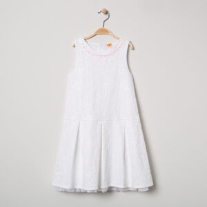 Robe de cérémonie sans manches à broderies all-over et sequins 