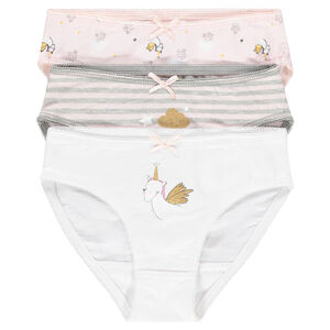 Lot de 3 culottes en coton avec licornes printées 