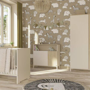 Chambre complète Pomeline Lit 60x120/Commode/Armoire/Etagère 
