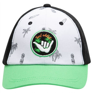 Junior - Casquette tricolore avec palmiers printés et badge brodé 