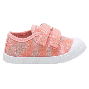 Baskets basses corail en toile mélangées de fils brillants du 24 au 29 