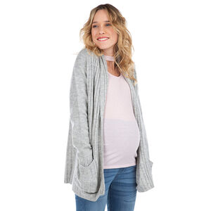 Gilet long de grossesse avec poches plaquées 