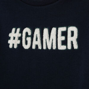 Sweat en molleton contrecollé sherpa à inscription brodée 