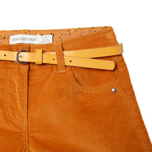 Short en velours uni avec ceinture amovible 