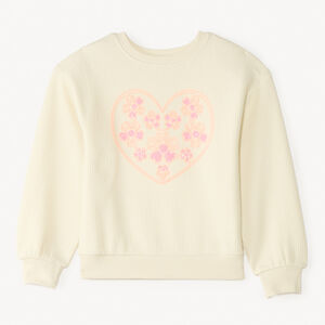 Sweat oversize en maille texturée avec broderie et sequins fille 