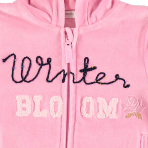 Jogging à gilet rose en velours et pantalon en molleton ottoman 