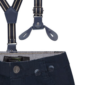 Pantalon en twill à bretelles élastiquées amovibles 