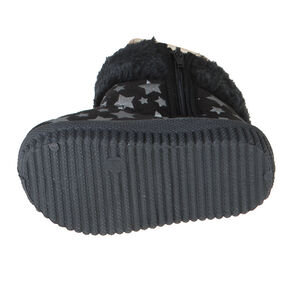 Chaussons bottines fausse fourrure avec pompons et imprimé étoiles 