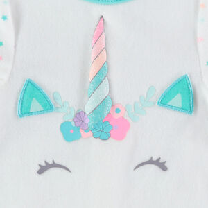 Dors-bien en velours print licorne à paillettes 